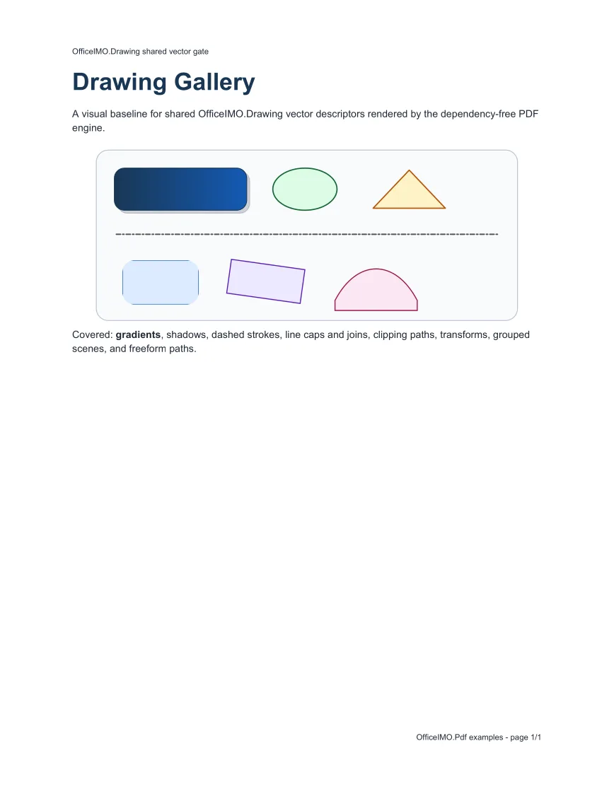 Vector drawing primitives example output