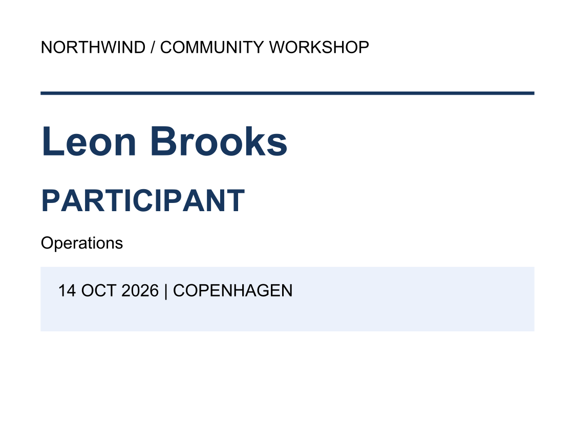 Small-format workshop badges: Badge 2
