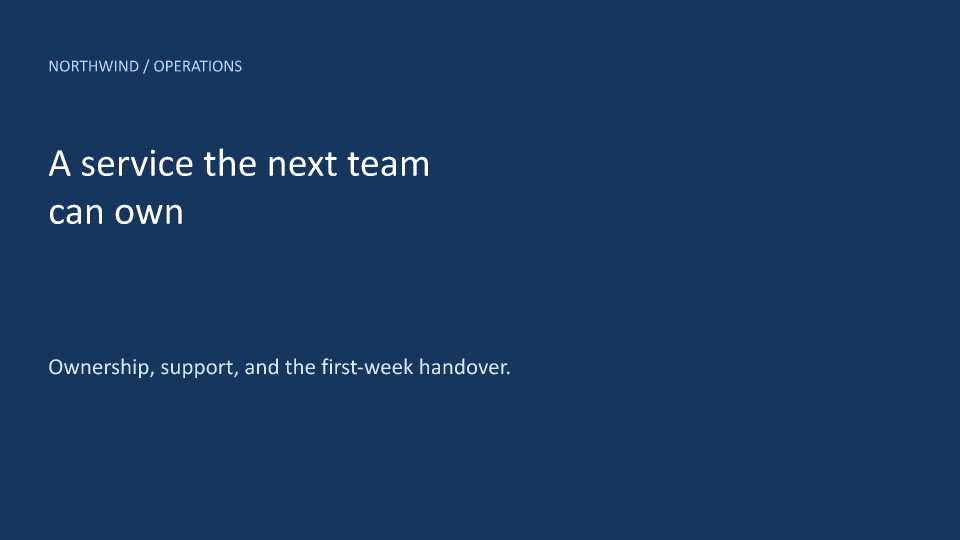 Generated PowerPoint example: A service handover briefing deck