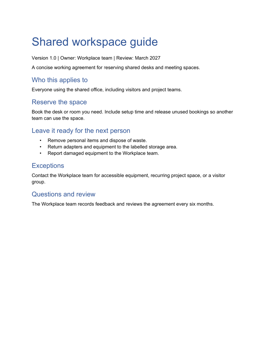 Generated Word example: A concise policy brief