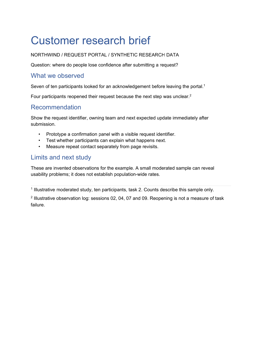 Generated Word example: Research brief with footnotes